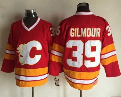 Flames #39 Doug Gilmour Red CCM Throwback Stitched NHL Jersey - Click Image to Close